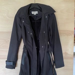 Michael Kors Womens (S) Black Trench Coat Hooded